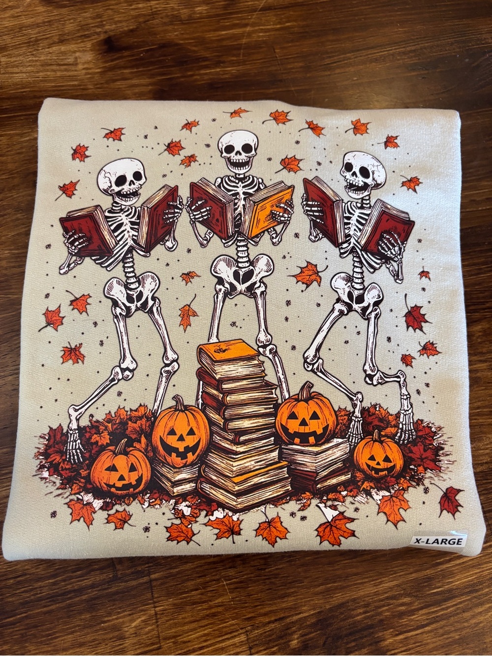 Halloween Skeleton Reading Sweatshirt